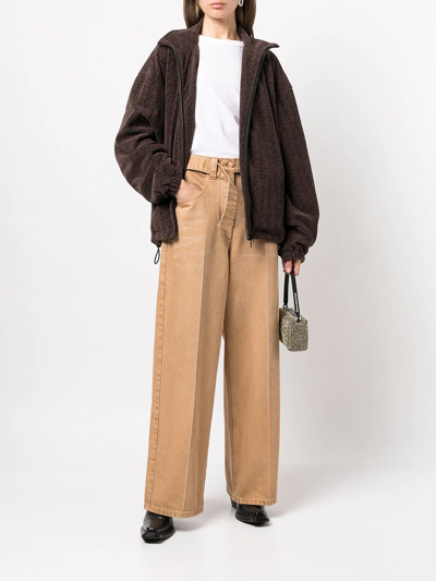 Alexander Wang Belted Raver Jeans In Brown