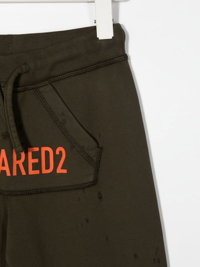 Dsquared2 Teen Logo-print Track Pants In Green