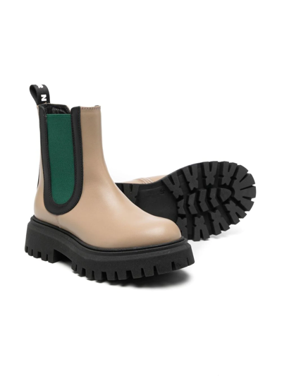 Shop Marni Teen Panelled Pull-on Boots In Neutrals
