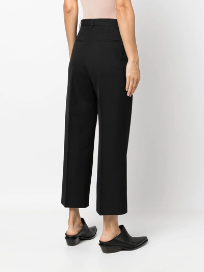 Shop Acne Studios Cropped Straight-leg Trousers In Black