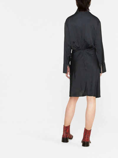 Shop Zadig & Voltaire Rozo Twisted V-neck Midi Dress In Black