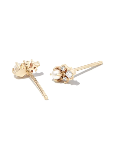 Shop Mateo 14kt Yellow Gold The Little Things Diamond Pearl Stud Earrings