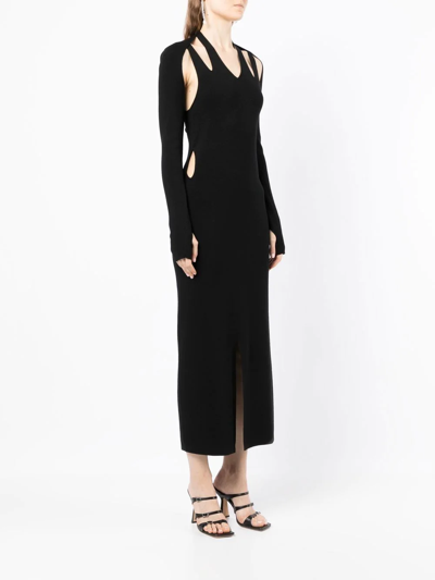 Shop Dion Lee Cut Out-detail Knitted Midi Dress In Black