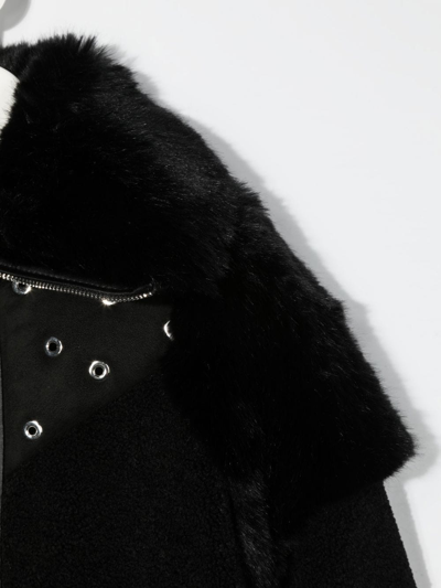 Shop Givenchy Faux-shearling Coat In Black