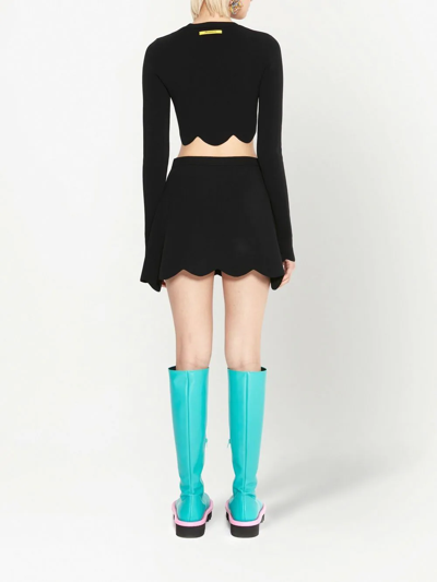 Shop Jw Anderson Scalloped-hem Mini Skirt In Black