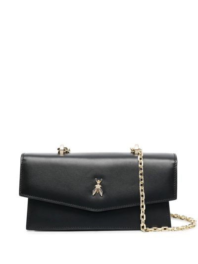 Shop Patrizia Pepe Logo-plaque Shoulder Bag In Black