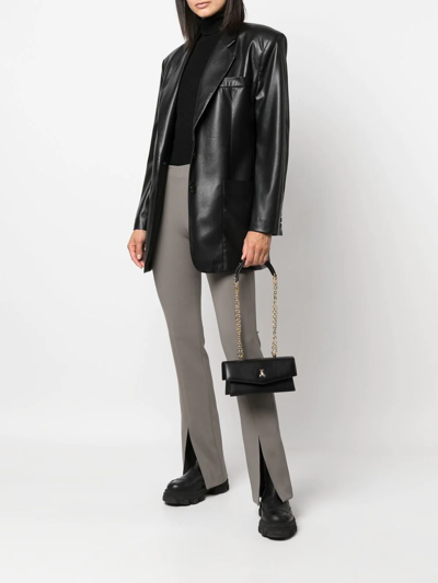 Patrizia Pepe Logo-plaque Shoulder Bag In Black