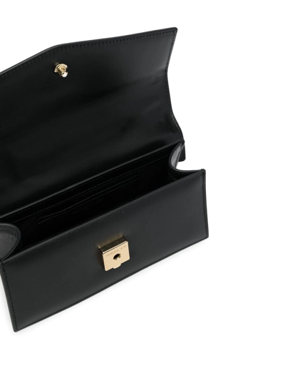 Shop Patrizia Pepe Logo-plaque Shoulder Bag In Black