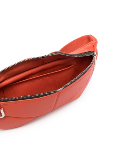Shop Rick Owens Geo Leather Belt Bag In Orange