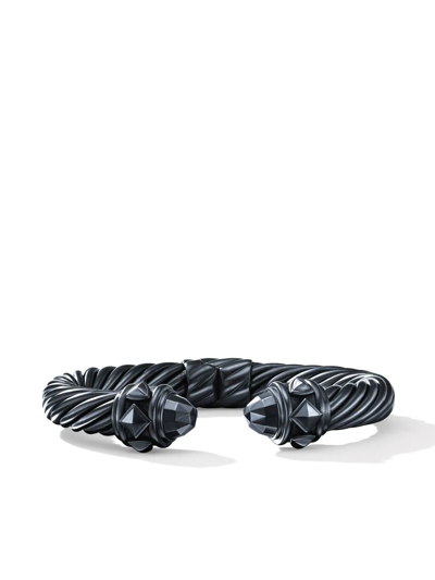 Shop David Yurman Renaissance Cable Cuff Bracelet In Black