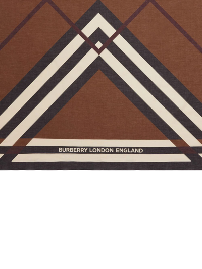 Shop Burberry Check-print Cotton Scarf In Brown
