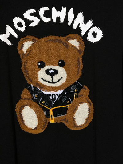 Shop Moschino Teddy Logo-print Dress In Black