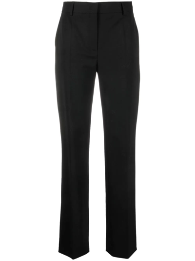 Shop Alberta Ferretti Mid-rise Tailored Wool Trousers In Black