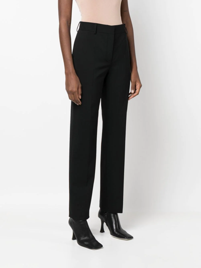 Shop Alberta Ferretti Mid-rise Tailored Wool Trousers In Black