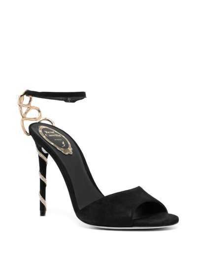 Shop René Caovilla Suede Snake-heel 120mm Sandals In X813