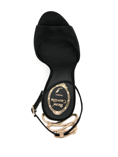 Shop René Caovilla Suede Snake-heel 120mm Sandals In X813