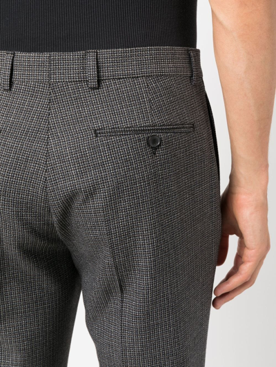 Shop Sandro Straight-leg Houndstooth Tailored Trousers In Grey