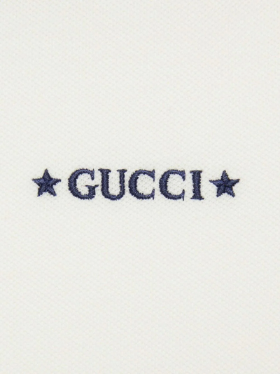 Shop Gucci Contrast-trimmed Polo Shirt In White