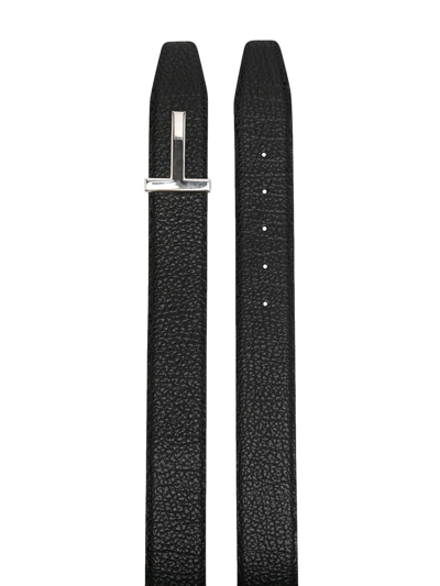 Shop Tom Ford Logo-plaque Adjustable Belt In Black