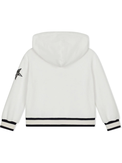 Dolce & Gabbana Star-patch Zip-front Hoodie In White