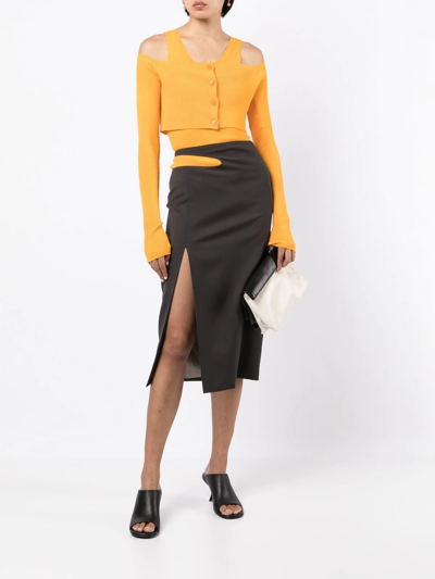 Shop Low Classic Cutout-side Pencil Skirt In Black