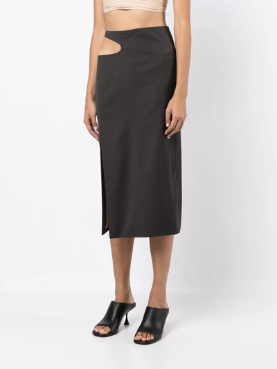 Shop Low Classic Cutout-side Pencil Skirt In Black