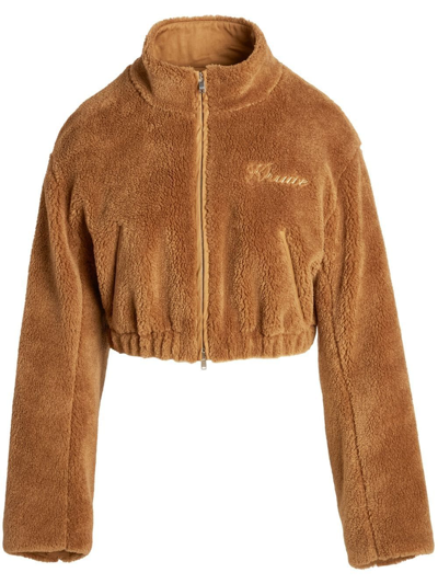 Shop Khaite The Persha Sherpa Jacket In Brown