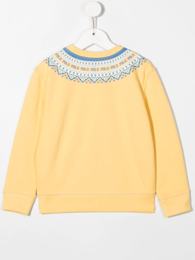 Shop Ralph Lauren Fair Isle Fleece Sweatshirt In Yellow
