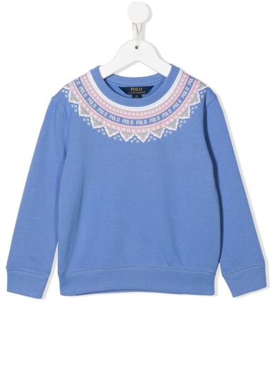 Shop Ralph Lauren Fair Isle Fleece Sweatshirt In Blue