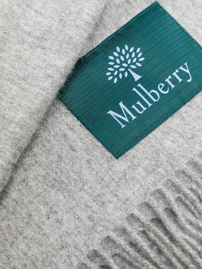 Shop Mulberry Unisex Small Lambswool Scarf In Grey