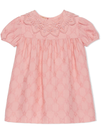 Figuur Binnenwaarts BES Gucci Babies' Gg Stars-print Mini Dress In Pink | ModeSens