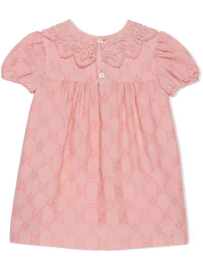 Shop Gucci Gg Stars-print Mini Dress In Pink