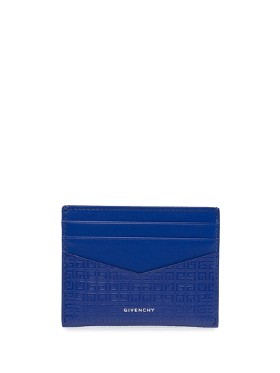 Shop Givenchy 4g Logo-print Cardholder In Blue