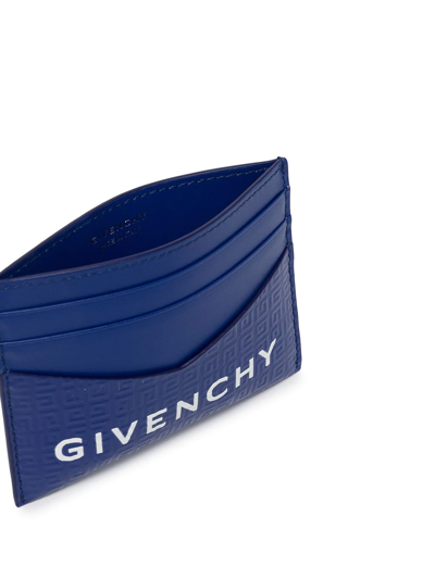 Shop Givenchy 4g Logo-print Cardholder In Blue
