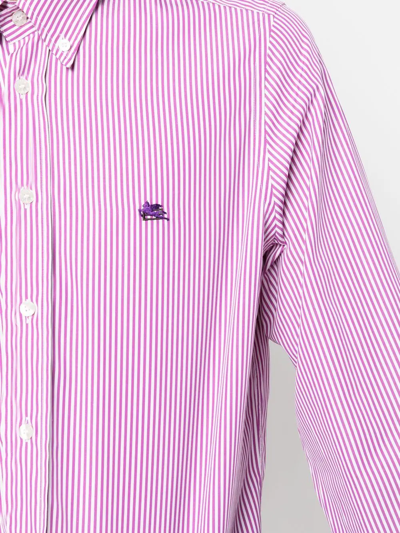 Shop Etro Striped Long-sleeve Shirt In Pink
