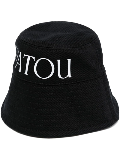 Shop Patou Logo-print Bucket Hat In Black