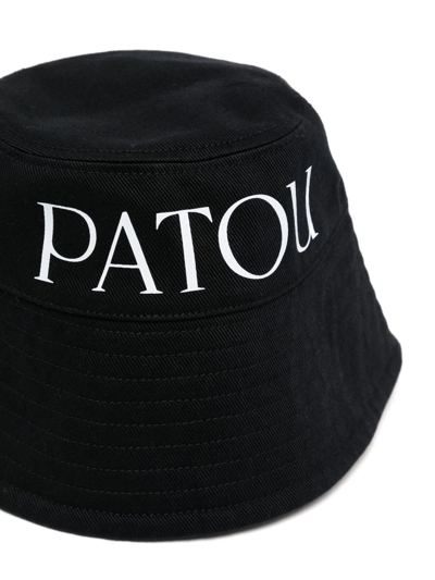 Patou Bucket Hat With Stitched Brim And Textured Fabric In Black