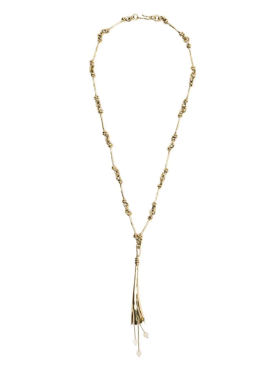 Shop Ulla Johnson Palila Bead-embellished Necklace In Gold
