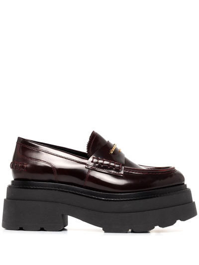 Shop Alexander Wang Chunky Leather Loafers In Red