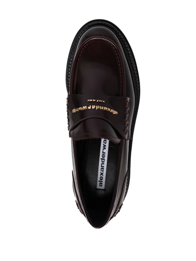 Shop Alexander Wang Chunky Leather Loafers In Red