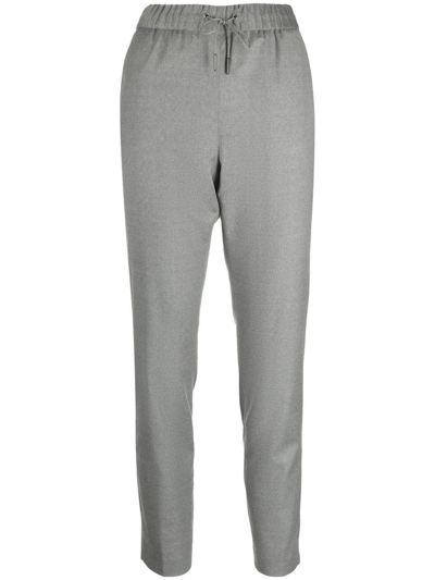 Shop Fabiana Filippi Drawstring Straight-leg Trousers In Grey