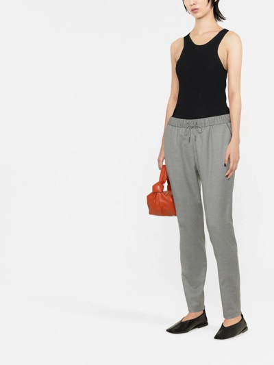 Shop Fabiana Filippi Drawstring Straight-leg Trousers In Grey