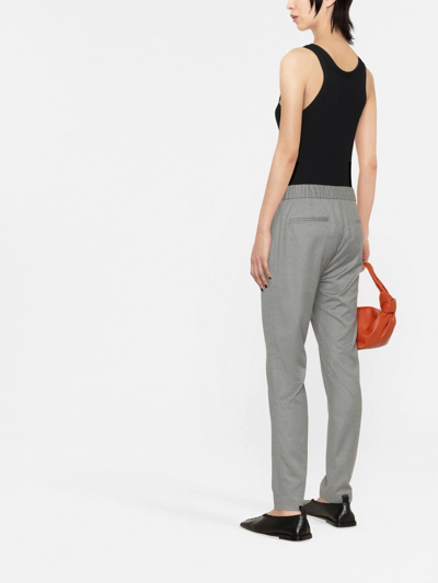 Shop Fabiana Filippi Drawstring Straight-leg Trousers In Grey