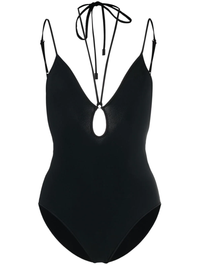Shop Zimmermann Jeannie Loop Front Swimsuit In Black