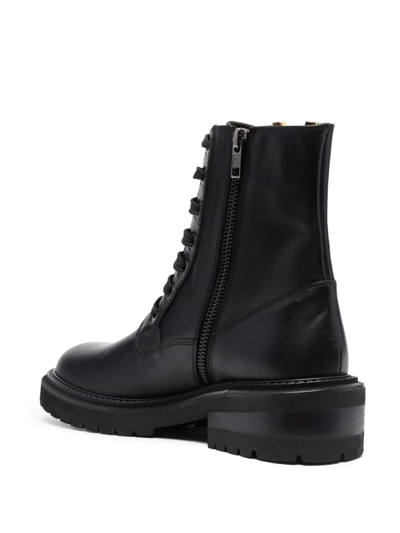 Via Roma 15 Embellished Lace-up Combat Boots In Black
