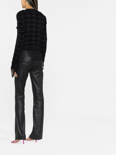 Shop Balmain Sheer Tie-front Knit Jacket In Black