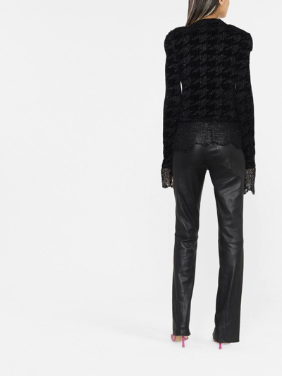 Shop Balmain Sheer Tie-front Knit Jacket In Black