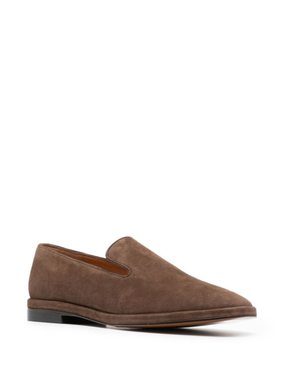 Shop Clergerie Olympia Slip-on Loafers In Brown