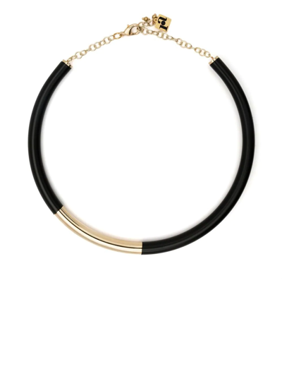 Shop Rosantica Two-tone Choker Necklace In Black