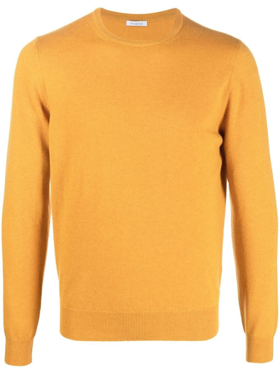 Shop Malo Crew Neck Cashmere Sweater In Yellow